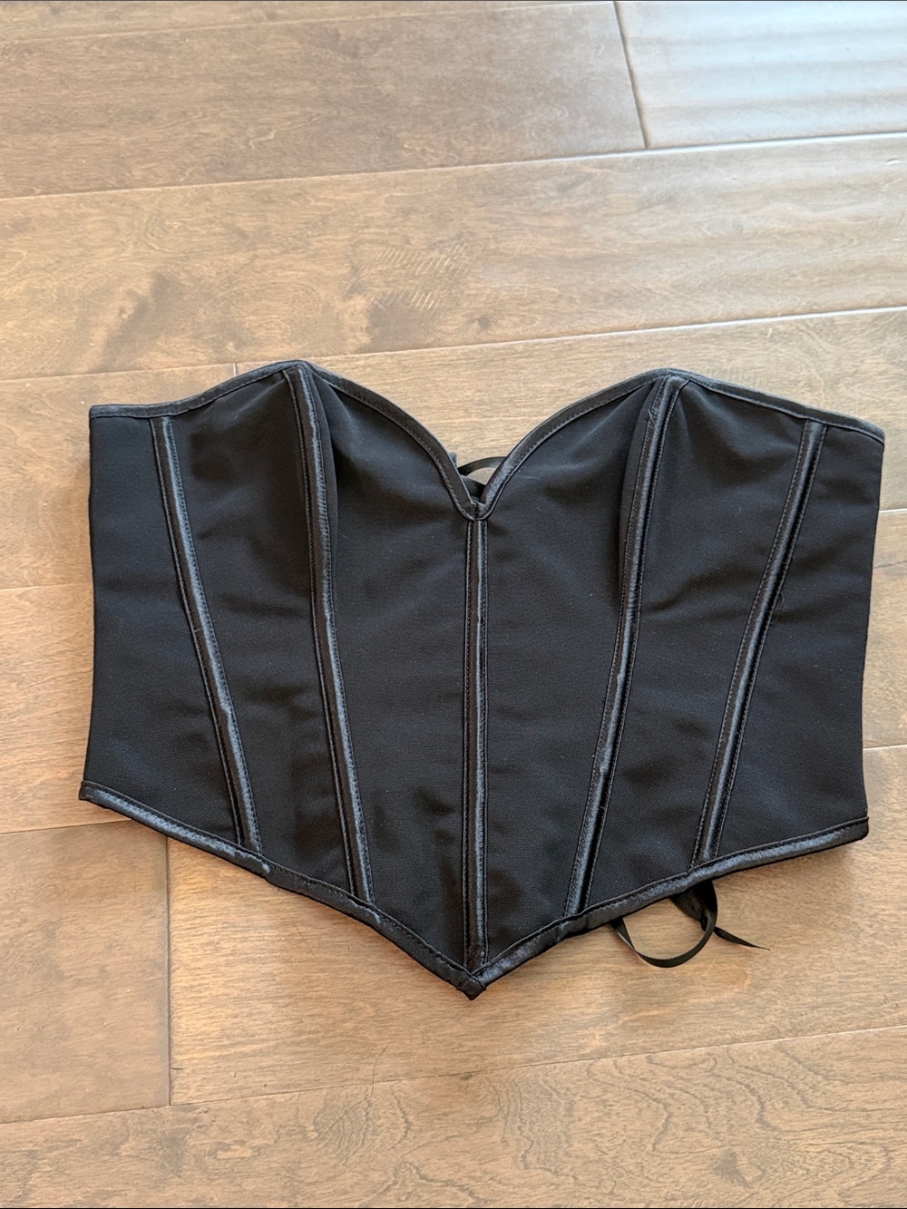 Black Structured Boned Corset Top